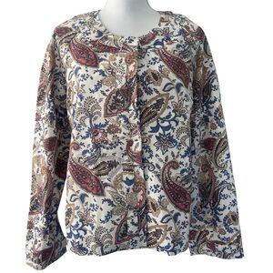 Orvis Paisley Earthy Jacket 100% Cotton Boho Western Cottagecore Large